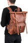 Handcrafted Vintage Brown Leather Backpack for Laptops