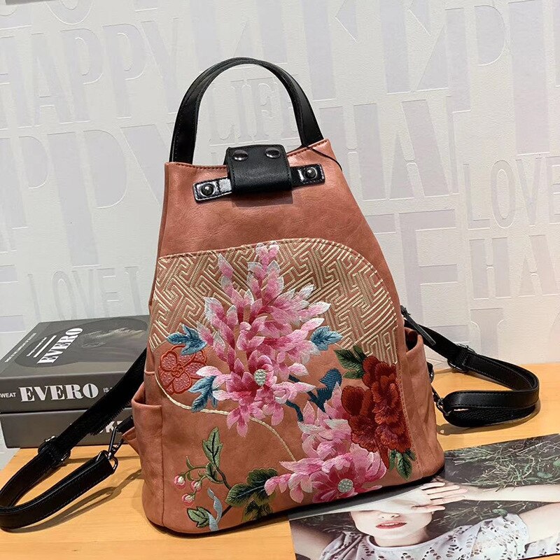 Handcrafted Elegance Embroidered Backpack Sling