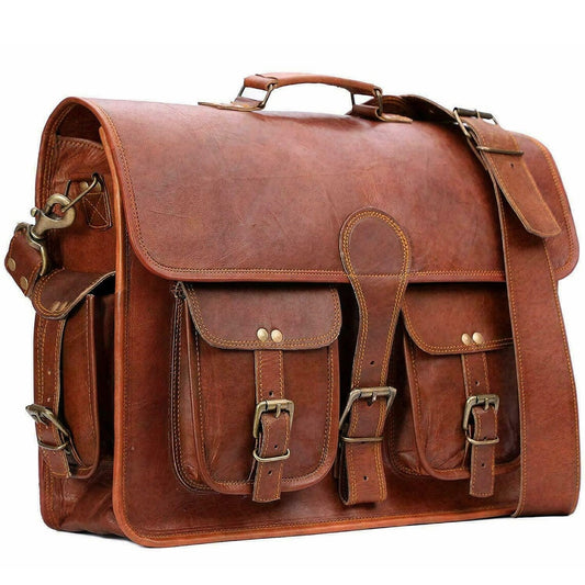 Handmade Brown Vintage Leather Messenger Bag