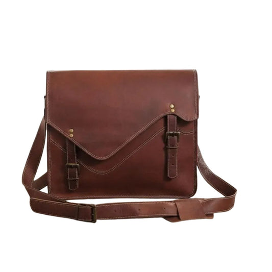 Handmade Leather Messenger Bag – 15 Laptop Briefcase for Men