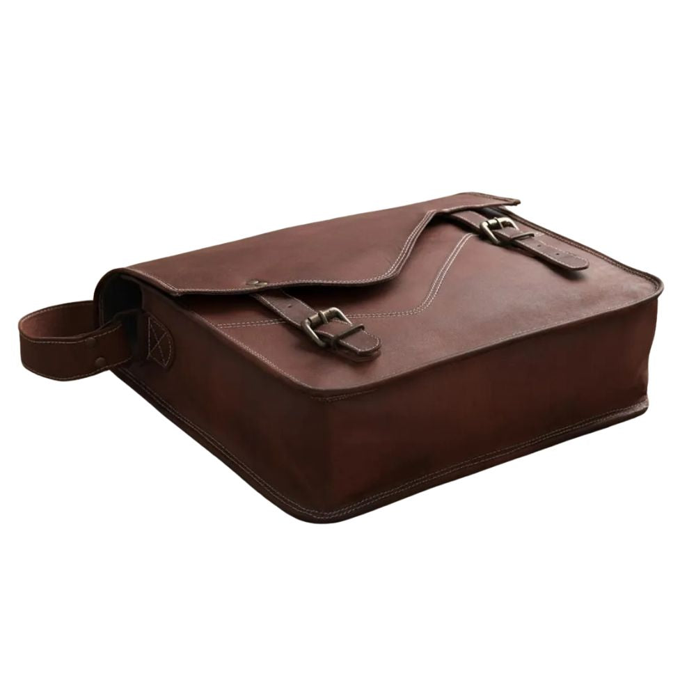 Handmade Leather Messenger Bag – 15 Laptop Briefcase for Men