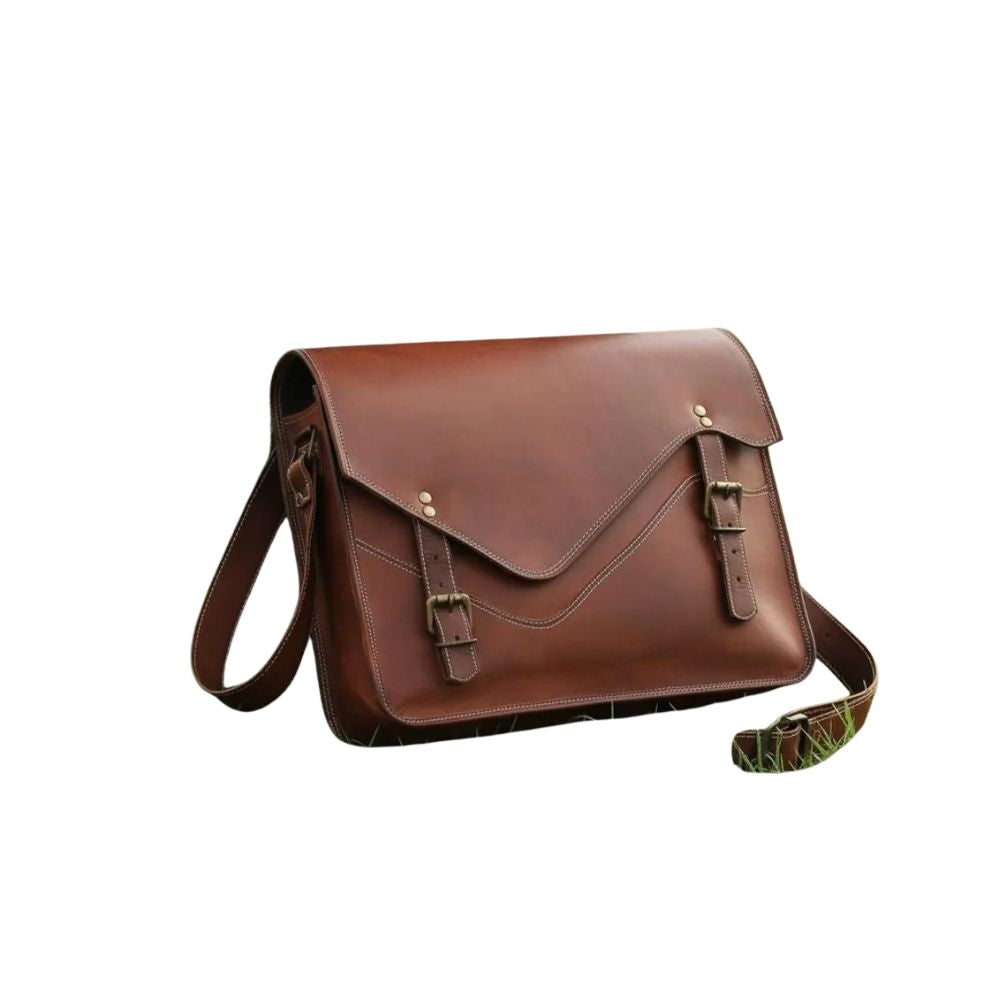 Handmade Leather Messenger Bag – 15 Laptop Briefcase for Men