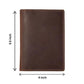 Handmade Genuine Brown Leather Passport Holder with Card Slots