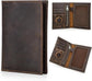 Handmade Genuine Brown Leather Passport Holder with Card Slots