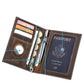 Handmade Genuine Brown Leather Passport Holder with Card Slots