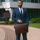Classic Mahogany Leather Briefcase Bag
