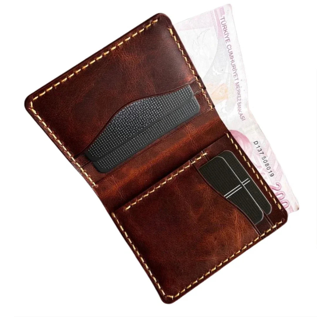 Leather Bifold Wallet with 6 Card Slots