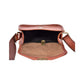 Rustic Brown Leather Compact D-Shape Sling Bag