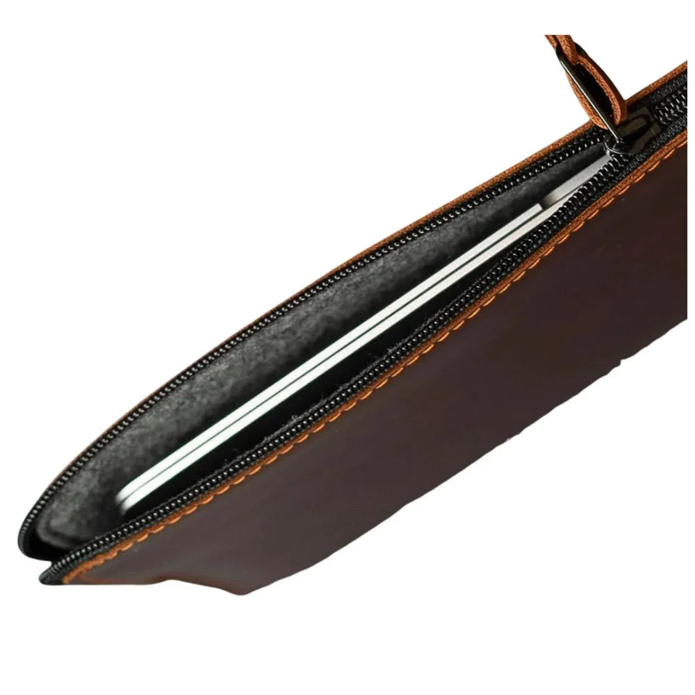 Leather MacBook Case with Felt Laptop Sleeve