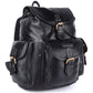 Stylish Black Leather Backpack