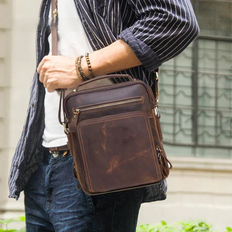 Men’s Vintage Genuine Leather Crossbody Bag