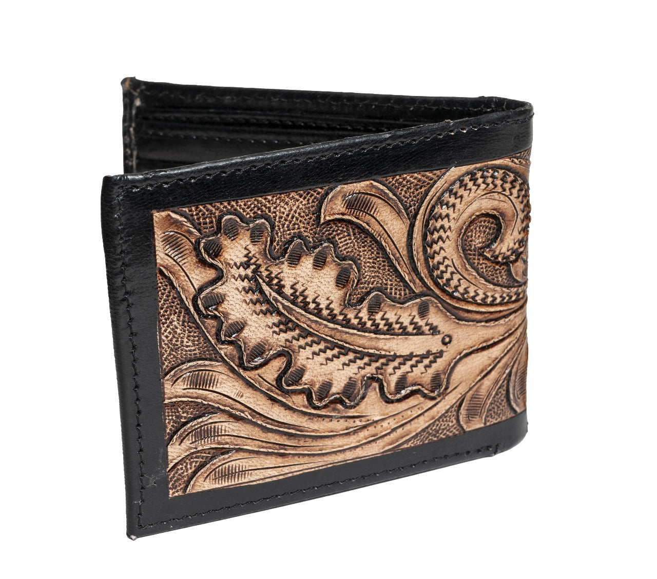 Men's Western-Style Genuine Tooled Leather Wallet