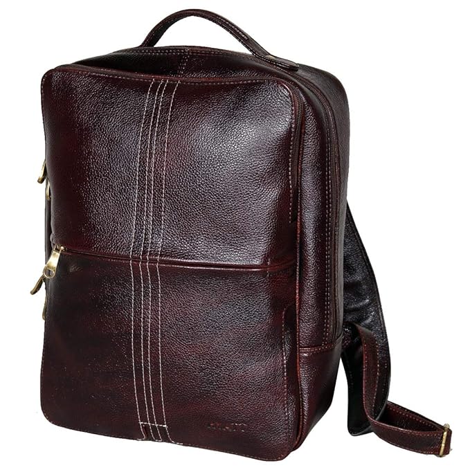 Men’s 16-Inch Vintage Brown Leather Laptop Backpack