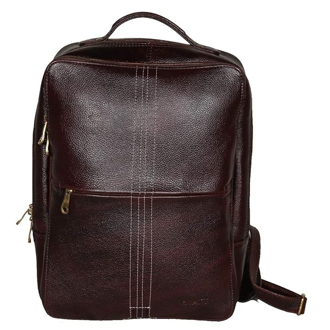 Men’s 16-Inch Vintage Brown Leather Laptop Backpack