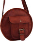 Round Vintage Leather Crossbody Sling Bag