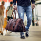 Rustic Charm Vintage Leather Travel Duffle Bag