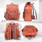 Stylish & Versatile Brown Leather Mini Backpack Unisex Laptop Bag