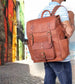 Stylish & Versatile Brown Leather Mini Backpack Unisex Laptop Bag