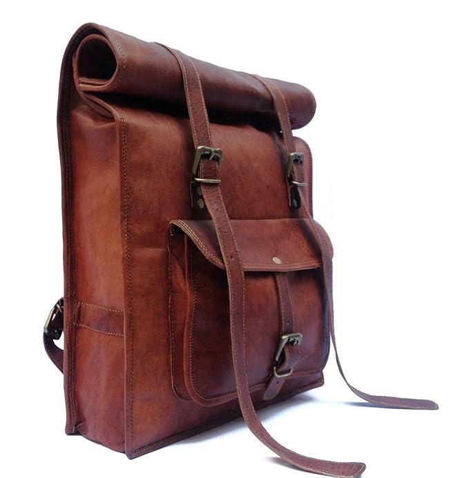 Unisex Dark Brown Vintage Handmade Leather Backpack