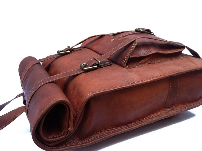 Unisex Dark Brown Vintage Handmade Leather Backpack