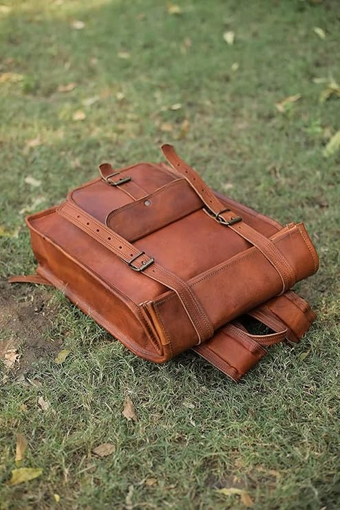 Unisex Dark Brown Vintage Handmade Leather Backpack