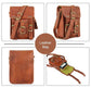 Unisex Genuine Leather 3-Compartment Sling Bag for Men