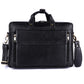 Unisex Leather Laptop Messenger Bag Black