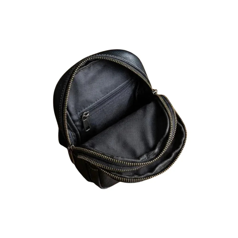Men’s Genuine Leather Chest Bag – Crossbody Sling Backpack