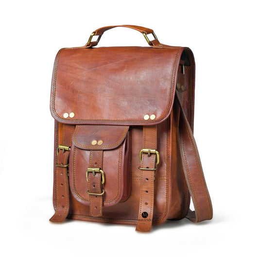 Small Leather Messenger Crossbody Bag