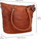 Vintage Brown Leather Tote Handbag for Women