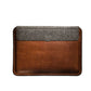 Vintage Genuine Leather Laptop Sleeve with Touch Button