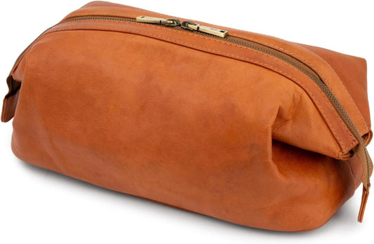 Vintage Leather Toiletry Bag