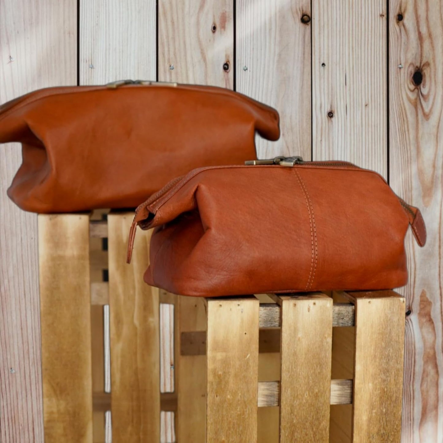 Vintage Leather Toiletry Bag