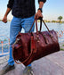 Vintage Leather Travel Duffle Bags for Men