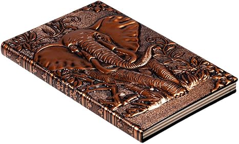 Vintage RedBronze Elephant Design Journal Embossed Hardcover Travel Notebook