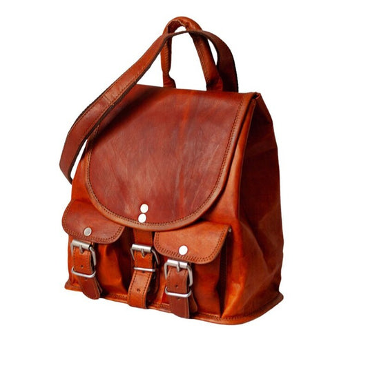 Vintage Handmade Leather Backpack Unisex and Spacious