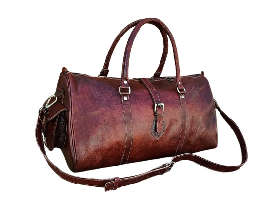 Vintage Leather Travel Duffle Bags for Men