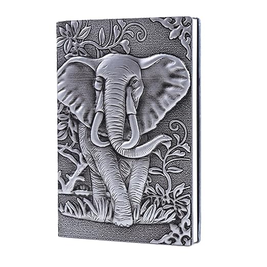 Vintage RedBronze Elephant Design Journal Embossed Hardcover Travel Notebook