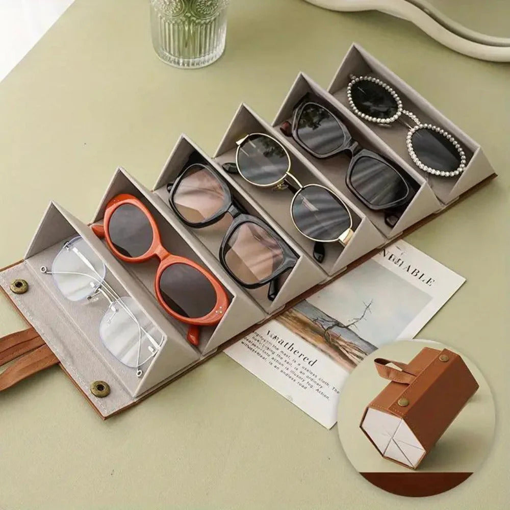 6-Compartment Eyewear Organizer for Spectacles and Sunglasses
