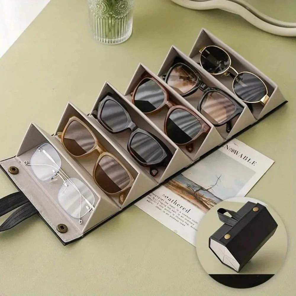 6-Compartment Eyewear Organizer for Spectacles and Sunglasses