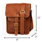 Voyager Unisex Leather Crossbody Messenger Travel Bag with Adjustable Strap