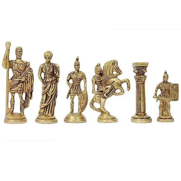 Antique Folding Wooden Brass Chess Board