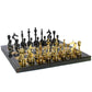 Brass Chessboard Set with Brass Chess Pieces