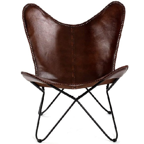 Brown Leather Butterfly Chair Relaxing Chair