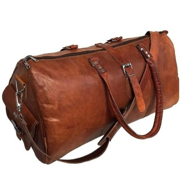 Classy Leather Duffle Gym Overnight Bag 