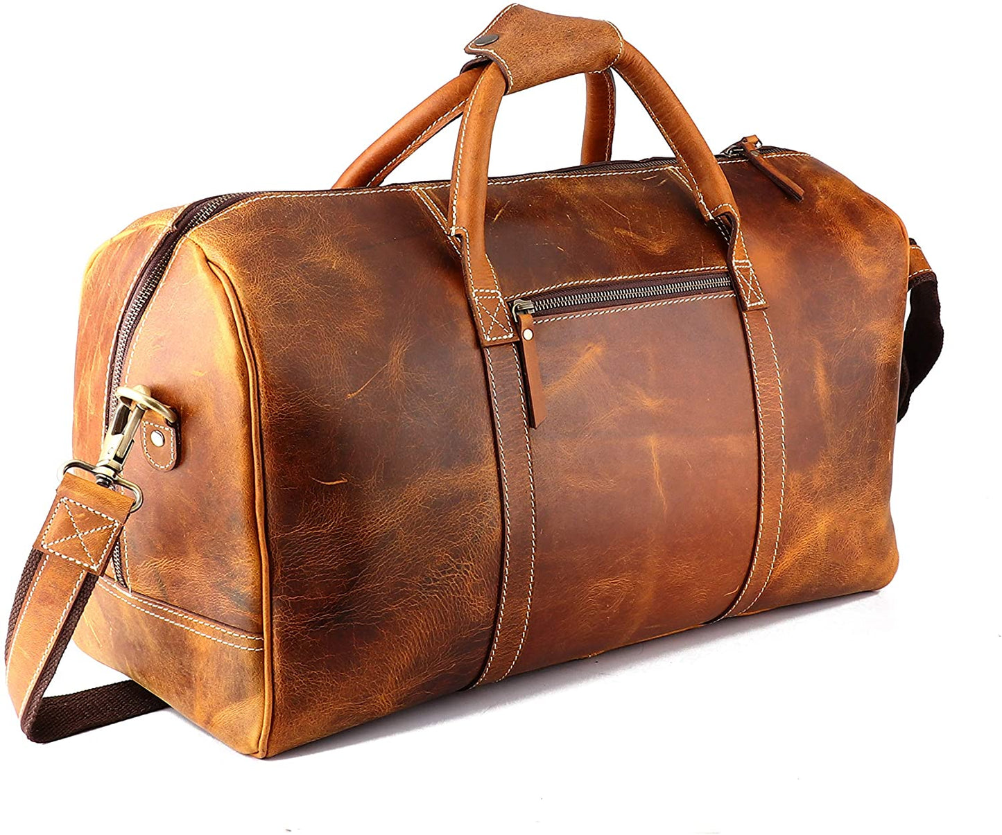 Full Grain Leather Weekender Overnight Duffle Bag