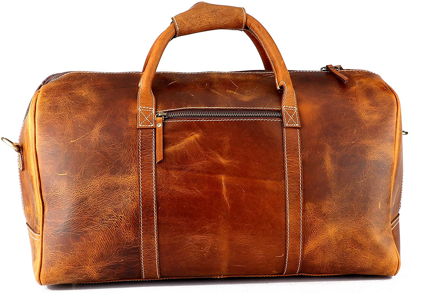 Full Grain Leather Weekender Overnight Duffle Bag