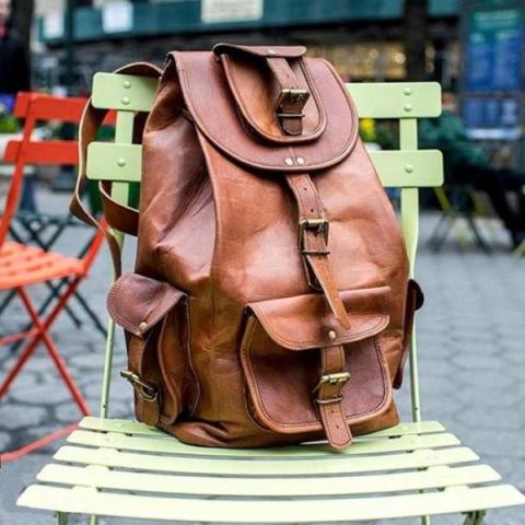 Genuine Leather Backpack Rucksack Bag