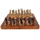 Handmade Brass Chess Set With Wooden Board
