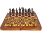 Handmade Brass Chess Set With Wooden Board